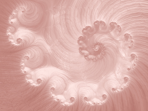 Swirl Rose Gold Spiral Nautilus Seashell Abstract Glittering Millennial Pink Pale Ombre Wave Pattern Copy Space Shiny cute pattern for greeting card, poster, banner, blank, website template Shining wallpaper computer, tablet, laptop Pretty Fractal Art
