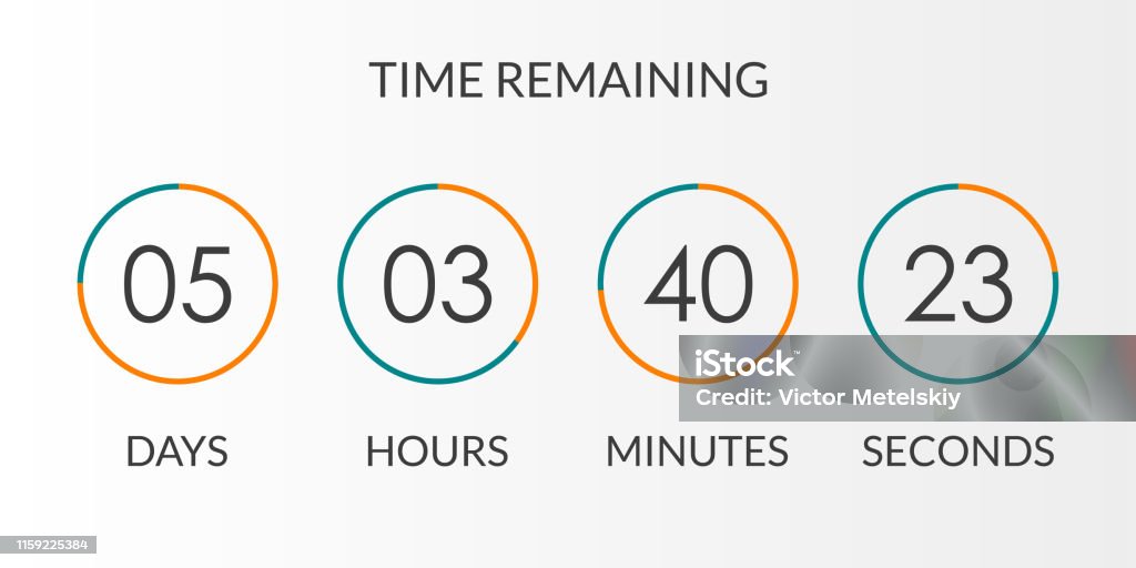 Countdown Timer Time Counter With Digital Scoreboard Time Remaining ...