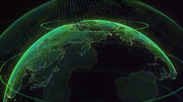 Photo of Digital Earth Global network concept 3d animation