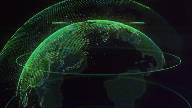 Photo of Digital Earth Global network concept 3d animation