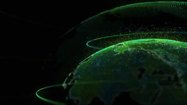 Photo of Digital Earth Global network concept 3d animation