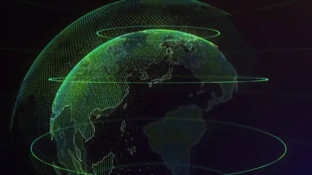 Photo of Digital Earth Global network concept 3d animation