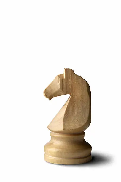 Photo of Chess: Knight (White) Isolated on White Background