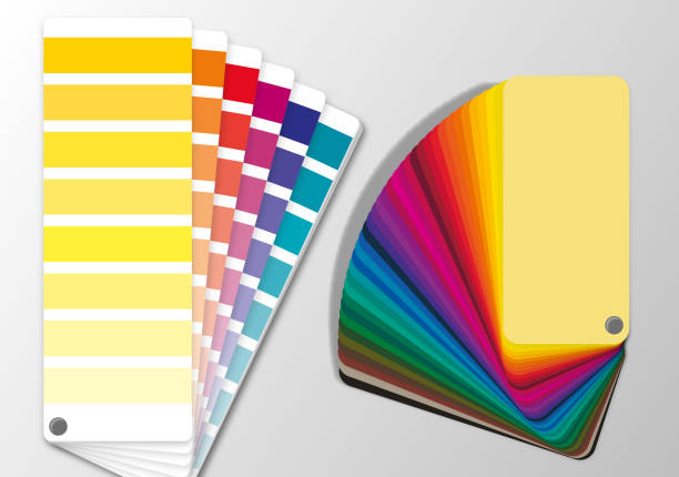 ilustrações, clipart, desenhos animados e ícones de cor ventiladores ral pantone hks fãs cmyk tabela valores - ral