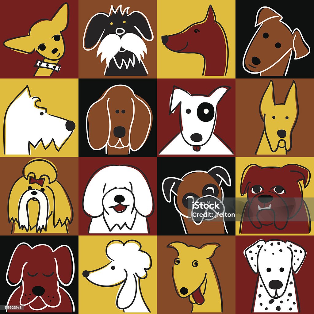 Silly Cartoon Dogs Editable vector illustrations of dogs. Each dog is grouped as a separate object. Colors can easily be changed. Dog stock vector