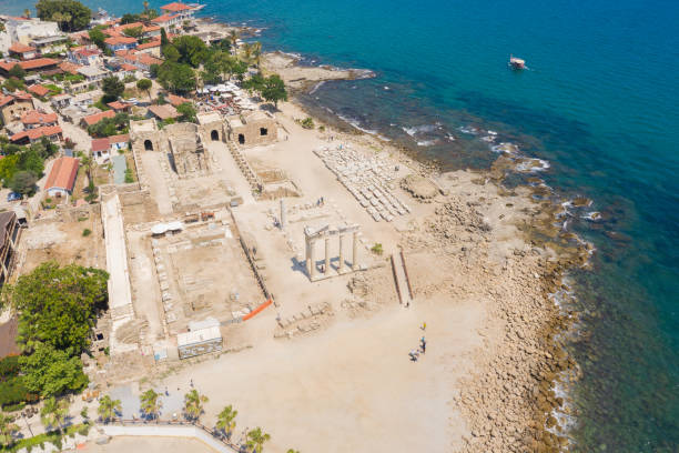 Ruins of Ancient Temple of Apollo in Side, Antalya, Turkey Ruins of Ancient Temple of Apollo in Side, Antalya, Turkey temple of apollo antalya province stock pictures, royalty-free photos & images