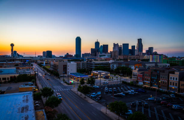 istock Blue hour Dallas Texas Skyline Cityscape 1159234407