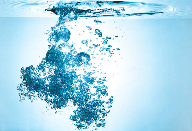 istock Fresh blue water splash with air bubbles. 1159235063