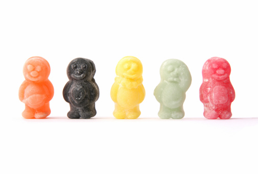 Jelly Babies in a row
