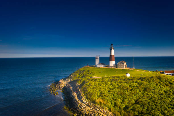 farol de mountauk - montauk lighthouse - fotografias e filmes do acervo