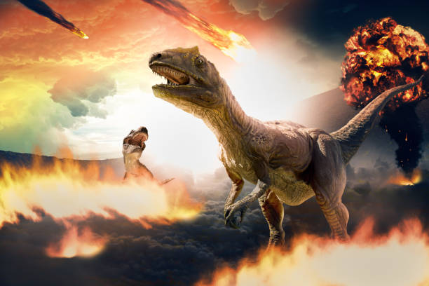 giorno dell'estinzione dei dinosauri - animale estinto foto e immagini stock