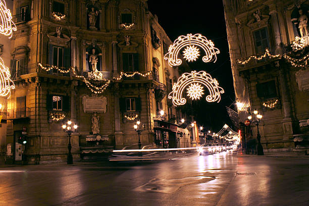 istock Palermo night scene in Christmas lights. 115923740