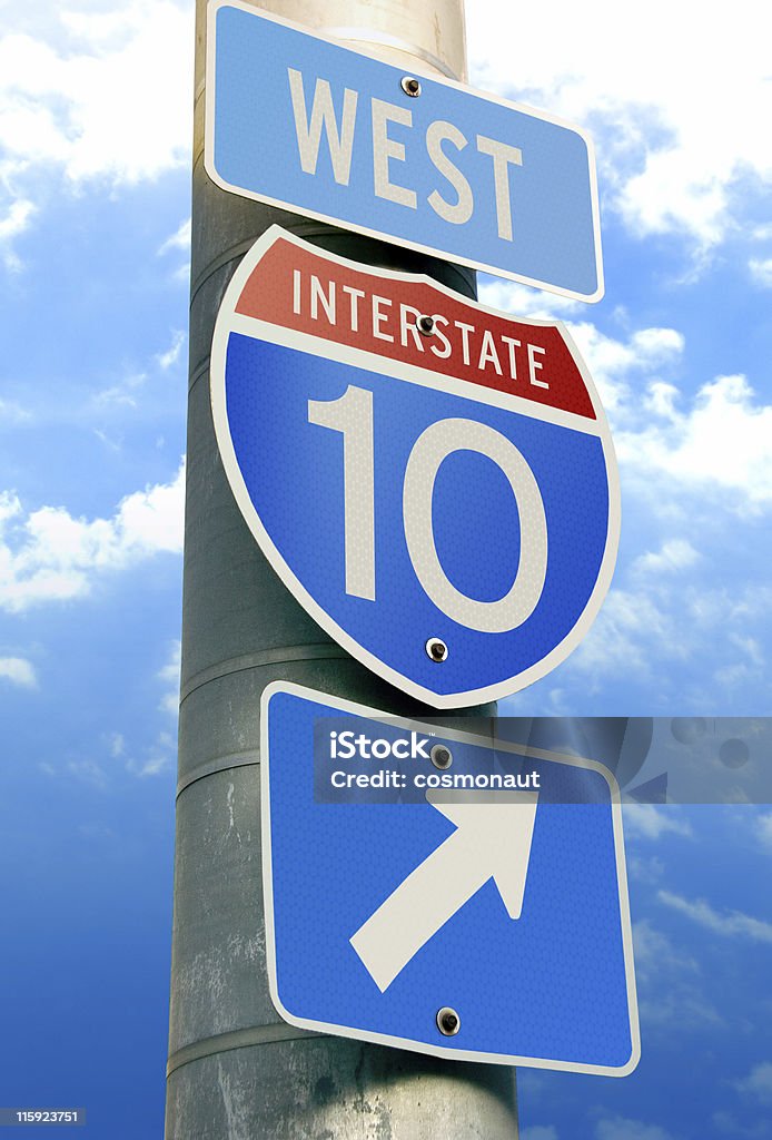Interstate 10: Los Angeles, Houston, Jacksonville - Foto stock royalty-free di Asta - Oggetto creato dall'uomo