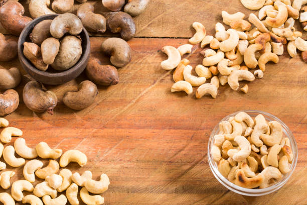 istock Natural and roasted cashew nut - Anacardium occidentale 1159238020