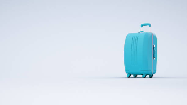istock Modern suitcase for travelling on white background 1159239051