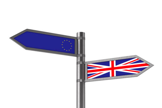 Concept brexit on white background. Isolated 3D illustration