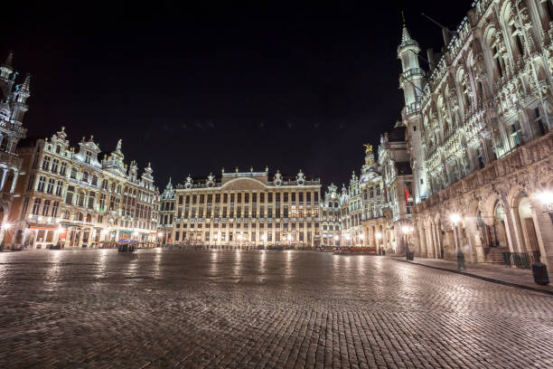 istock Grand Place buildings from Brussels at night, Belgium 1159241348