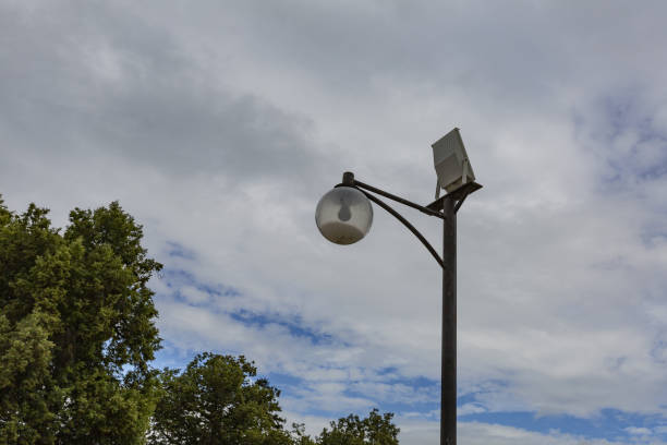 istock Black iron street lamp 1159242692