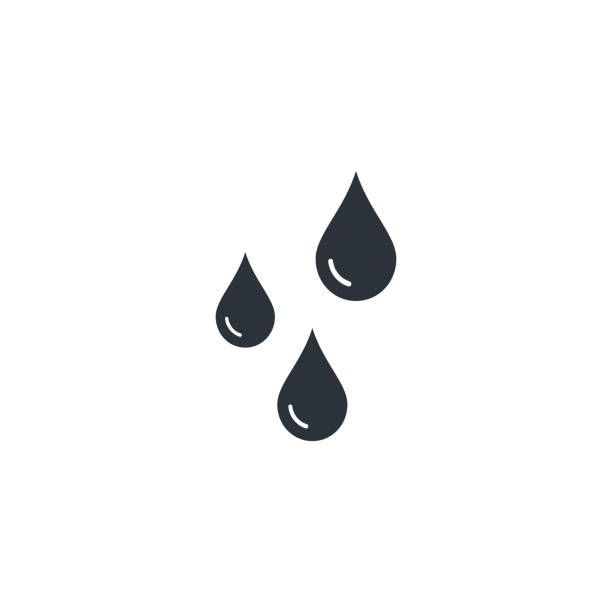 illustrazioni stock, clip art, cartoni animati e icone di tendenza di icona gocce vettore stile piatto illustrazione isolata - black drop water waterdrop