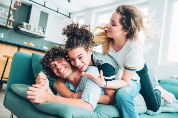 istock Happy father with teenagers 1159244648