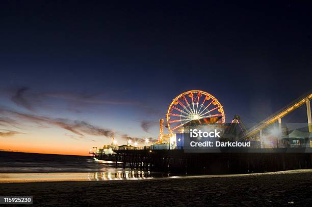 Santa Monica At Twilight Stock Photo - Download Image Now - History, Santa Monica, Amusement Park