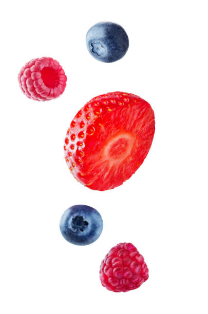 istock Fresh red Strawberry with leaves on a white background 1159256037