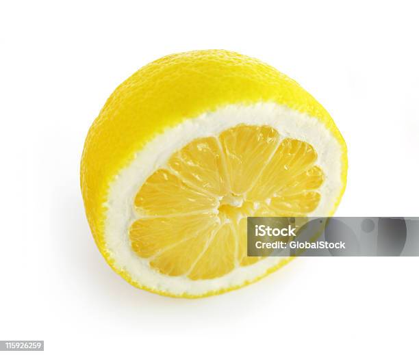 Half Lemon Isolated Clipping Path Stock Photo - Download Image Now - Citrus Fruit, Clipping Path, Color Image