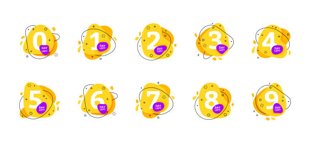 남은 일 수가 있는 홍보 용 배너 - 2 5 개월 이미지 stock illustrations