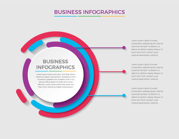 illustrations, cliparts, dessins animés et icônes de conception infographique créative et minimaliste - infographic diagram three dimensional shape data