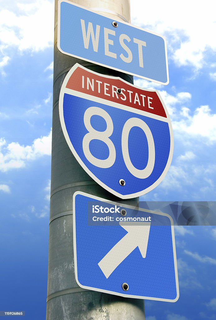 Die Interstate 80: San Francisco, Chicago, New York - Lizenzfrei Interstate Highway - USA Stock-Foto
