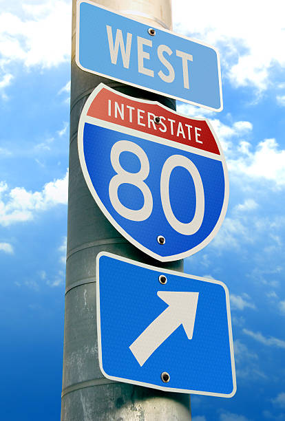 fast food restaurants sign by interstate 80 near utah and nevada USA America