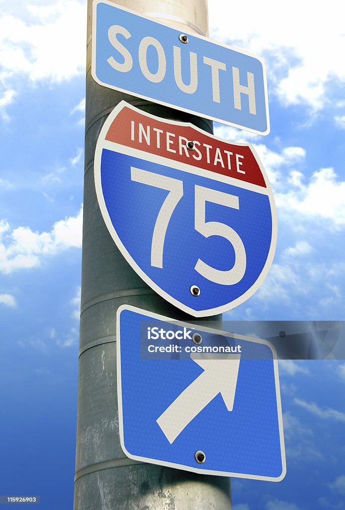 Interstate 75 Segnaletica stradale - Foto stock royalty-free di Numero 75