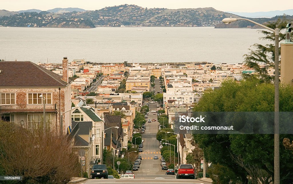 Pierce Street, Pacific Heights, de San Francisco Bay Area - Foto de stock de Baía royalty-free