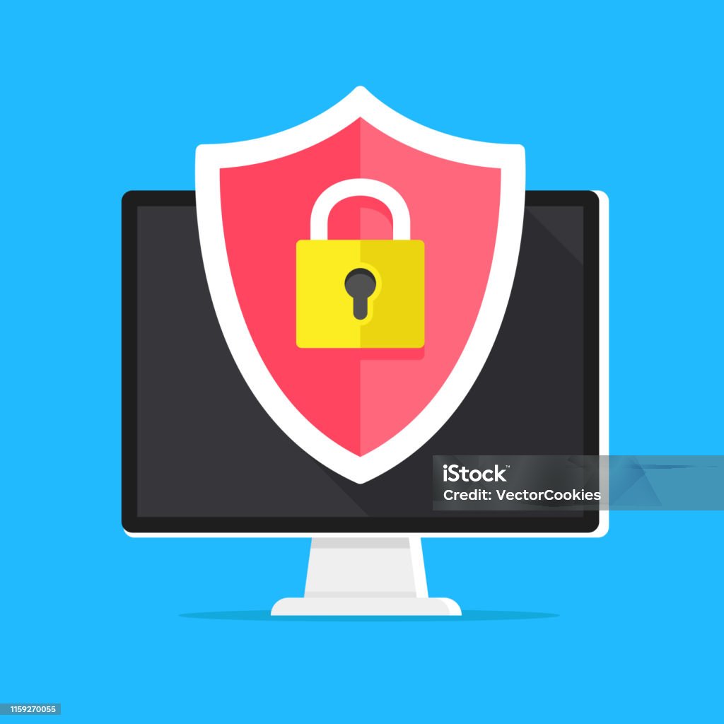 Computer Security Data Protection Cybersecurity Concepts Desktop ...
