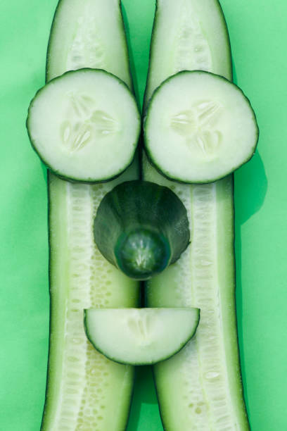 istock Face made of  cucumber 1159274376