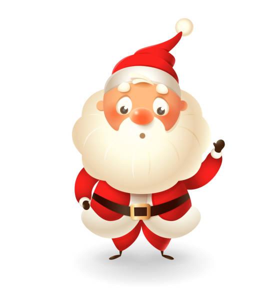istock Cute Santa Claus isolated on white background celebrate Christmas - vector illustration 1159274384