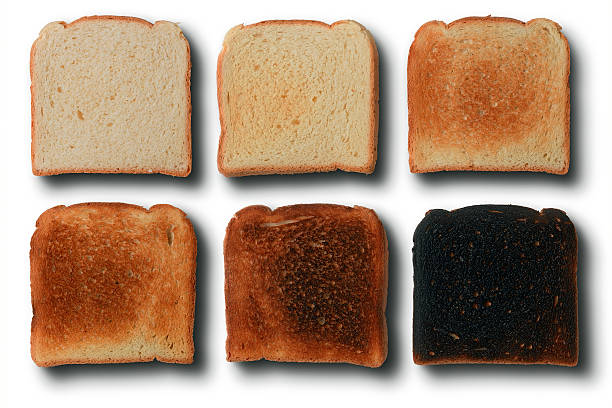 toast six stages of toast toasted bread stock pictures, royalty-free photos & images