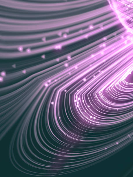 istock Magic wavy rings with small beads on a dark background. Depth of field. 3d rendering 1159278033