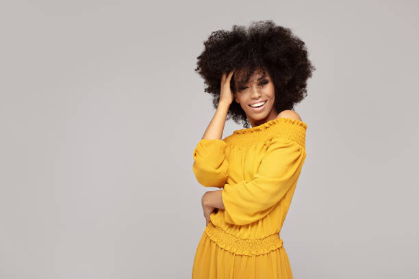 istock Happy afro woman with beautiful smile. 1159278237