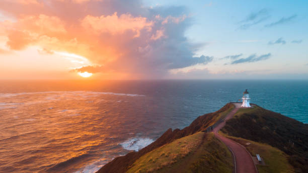 istock Panoramic view of sunset over Cape Reinga. 1159281193