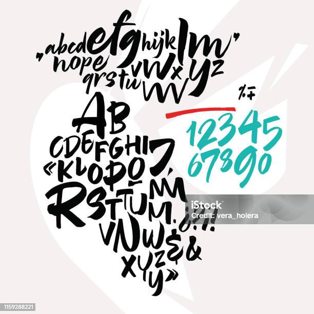 Typography Design Latin Handwritten Font Script Latin Calligraphic Set Stock Illustration ...