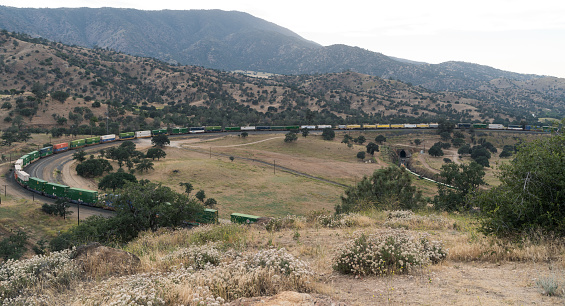 Image showing the Tehachapi Loop in Kern County, California. The Loop is a California Historical Landmark.