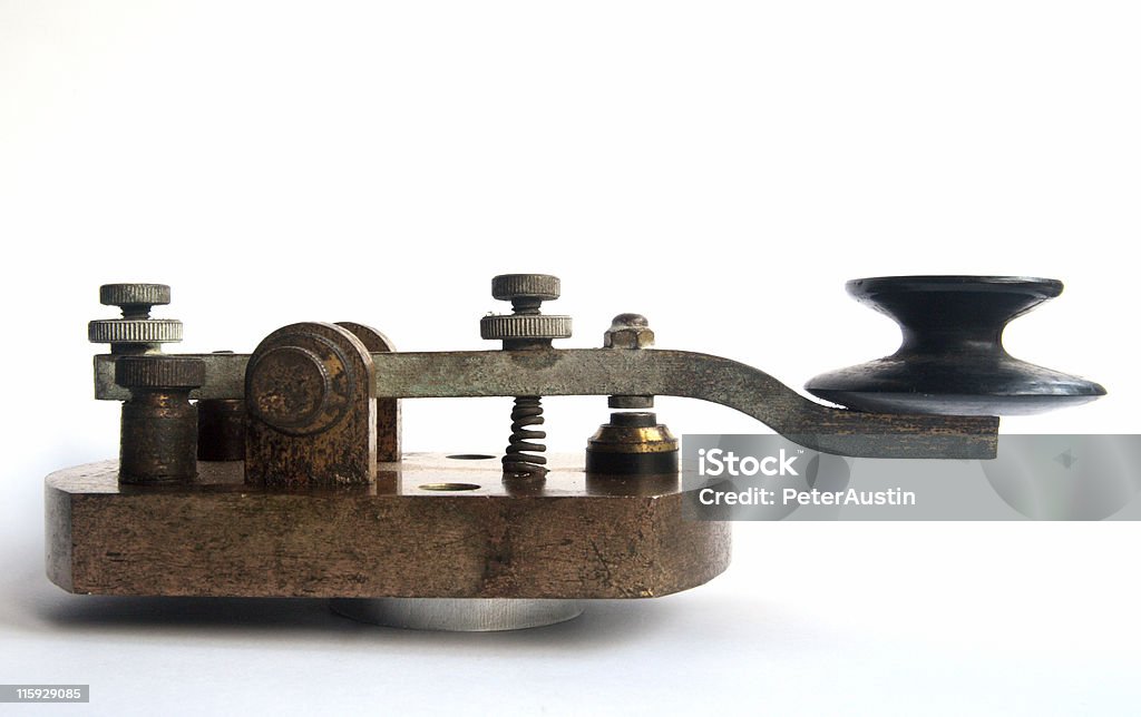 WW1 Morse Code Key / Tapper - Gap View A vintage WW1 morse code key / tapper. Telegraph Machine Stock Photo