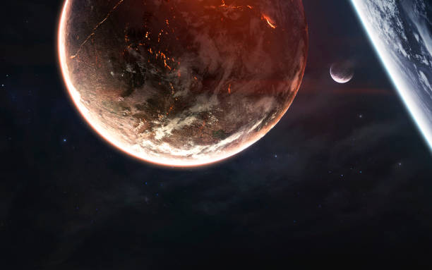 istock Deep space planets, awesome science fiction wallpaper, cosmic landscape. Elements of this image furnished by NASA 1159292203