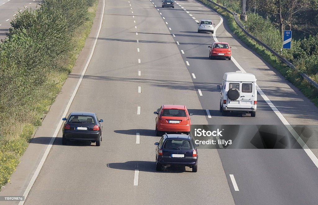 tailgating on a three-lane autobahn oberhausen, germany - adobe RGB Car Stock Photo