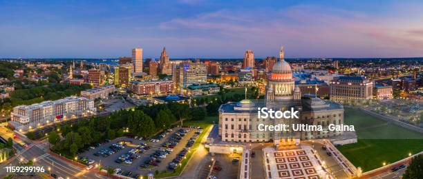 Aerial Panorama Of Providence Rhode Island Stock Photo - Download Image Now - Rhode Island, Providence - Rhode Island, Government