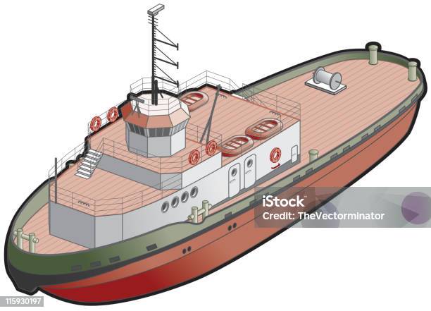 Tugboat Icon Design Elements Stock Illustration - Download Image Now - Boat Deck, Color Image, Design