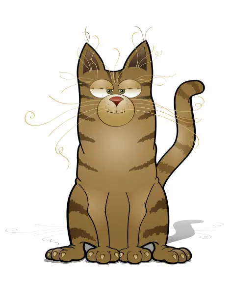 Vector illustration of Friendly cat