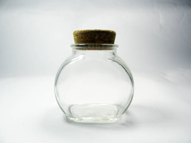 istock Bottle glass and Cork lid and white background 1159307205