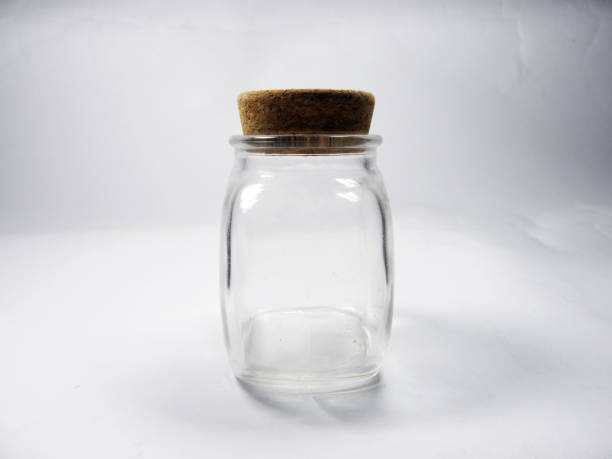istock Bottle glass and Cork lid and white background 1159308051